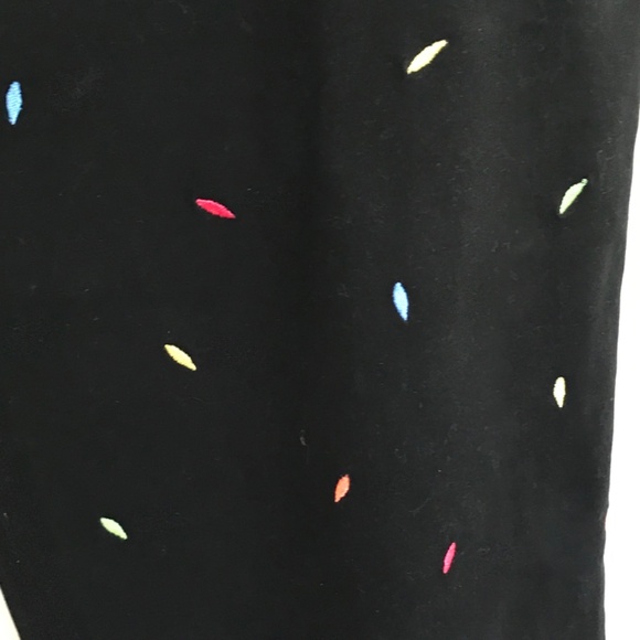 COLDWATER CREEK Cotton Cropped Embroidered Pants Black Capri Plus Size 16 - Picture 4 of 16